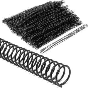Black Spiral Binding Coils, Plastic Spines For 110 Sheets (12 In, 14mm, 4:1 Pitch, 100 Pack)-Coil Binding