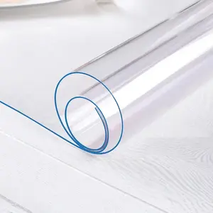 Non-Slip PVC Table Cover - Heavy Duty 1mm Thick, Transparent Protective Mat for Food, Crafts, Workbench