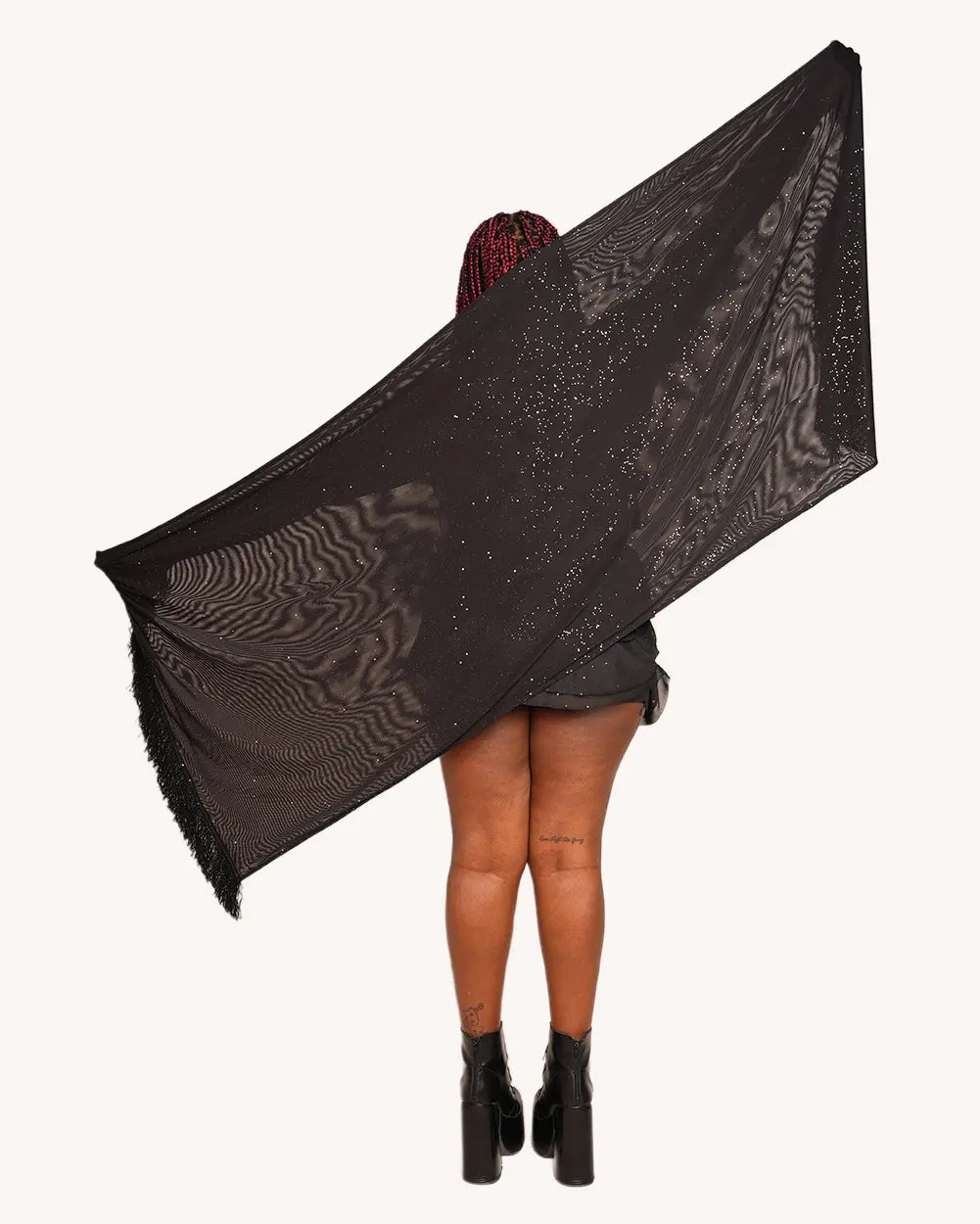 Holo Star Tassel Pashmina