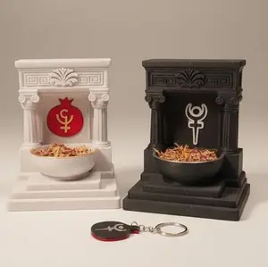 Hades and Persephone Altar Set 3D Printed Greek Devotional Shrine Bident Pomegranate Symbols Underworld Bundle Keychain