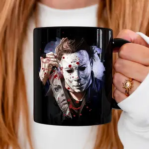 Horror Movie Coffee Mug, Retro Michael Myers Halloween Thriller Coffee Mug, Vintage Scary Movie Horror Mug, Holiday Horror Spooky Season