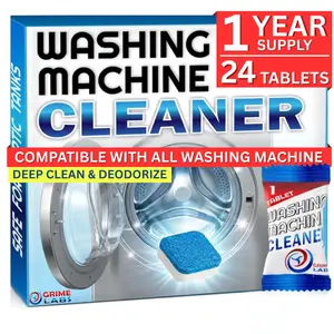 Washing Machine Cleaner Tablets - Penetrating Deep Clean Washer Cleaner Tablets For Front Loader And Top Load HE - Active Formula Tub Descaler Deodorizer