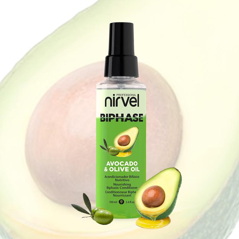 Nirvel Biphase Leave-In Repairing Biphasic Conditioner - Avocado & Olive Oil, Biotin & Keratin, Hyaluronic Acid, Argan Oil & Panthenol Options