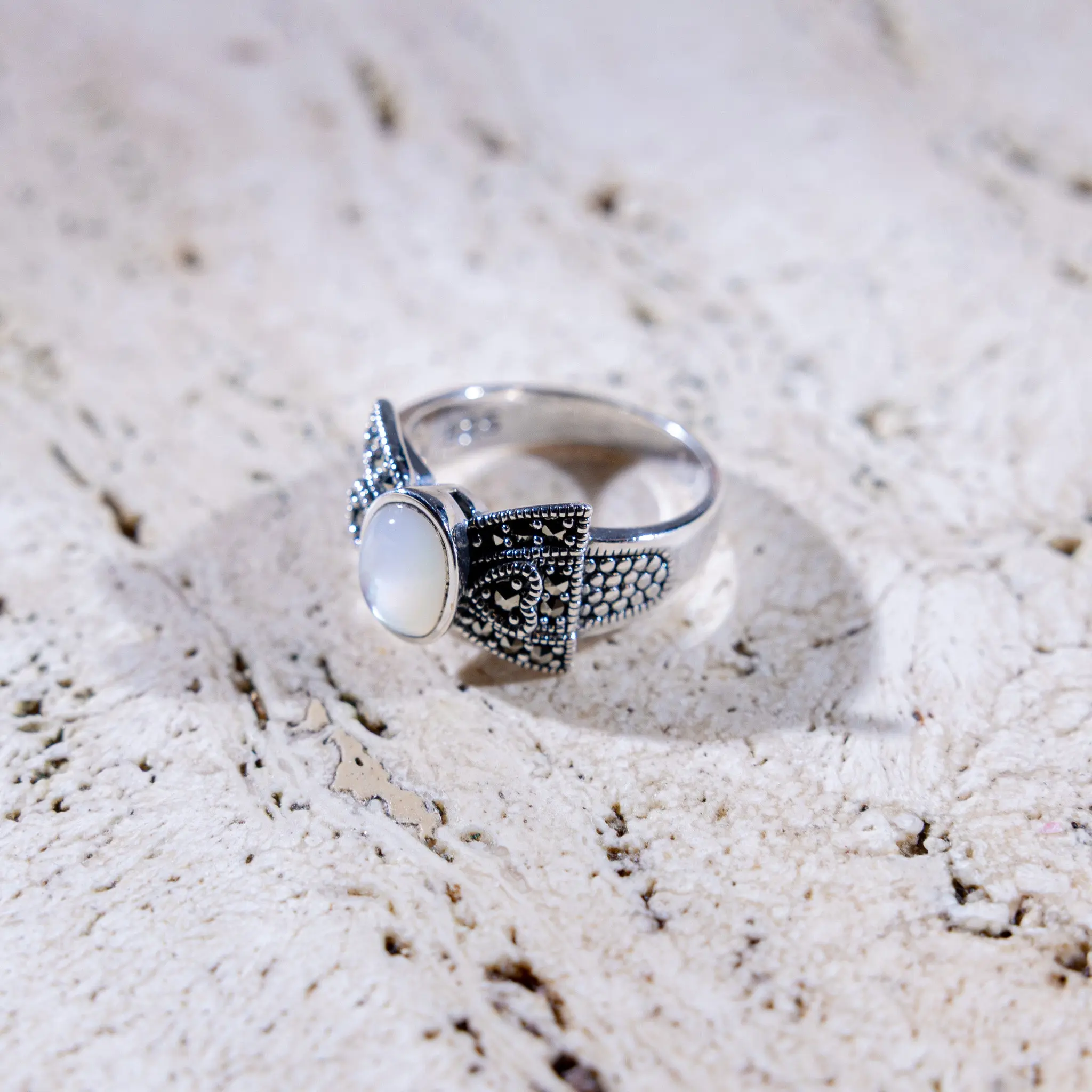 Novelle Bowtie Mother of Pearl Ring