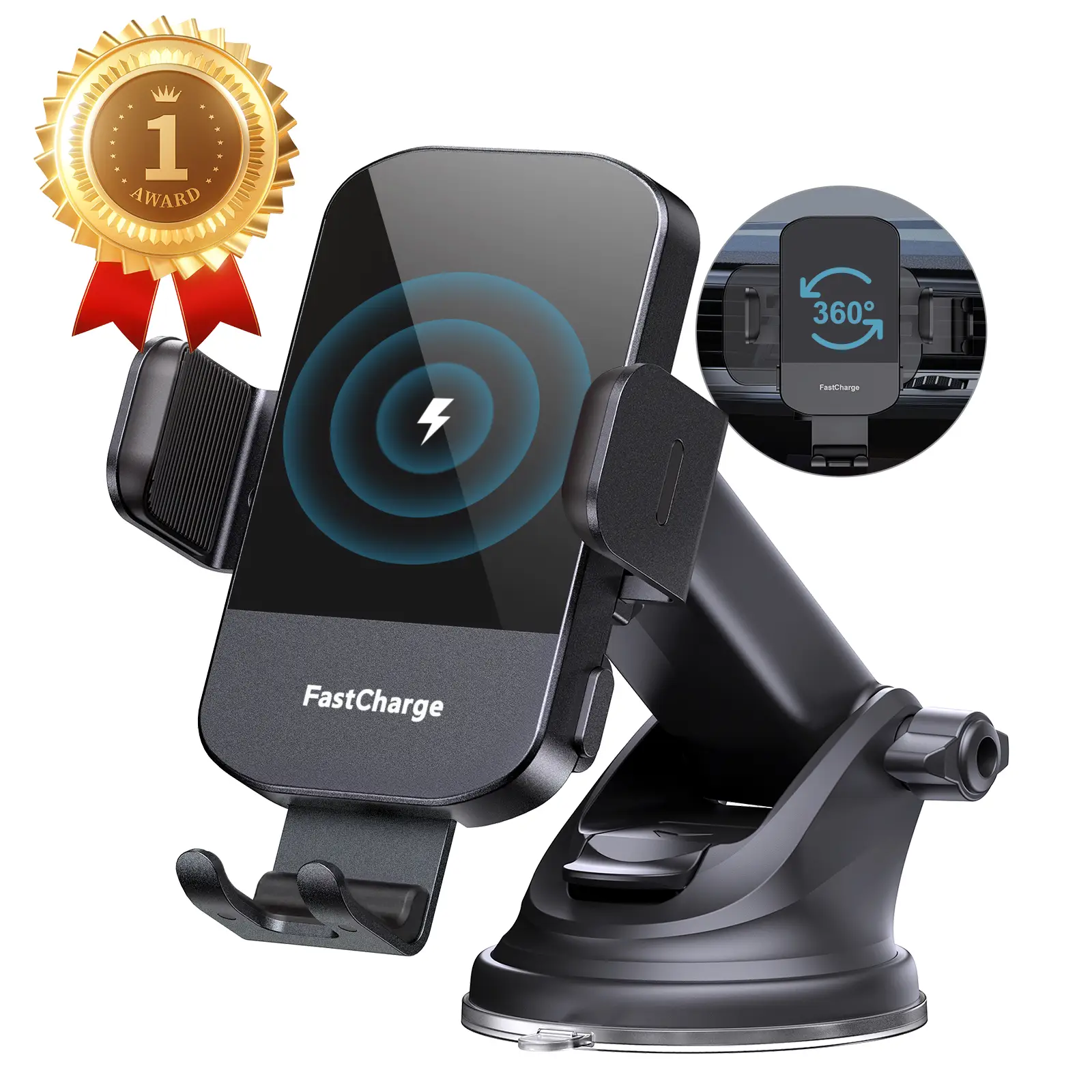 Wireless Car Charger, CHGeek 15W Fast Auto Clamping Car Charger Phone Holder fit for iPhone 15 14 13 12 11 Pro Max, Samsung Galaxy S23 S22 S21, etc Sm