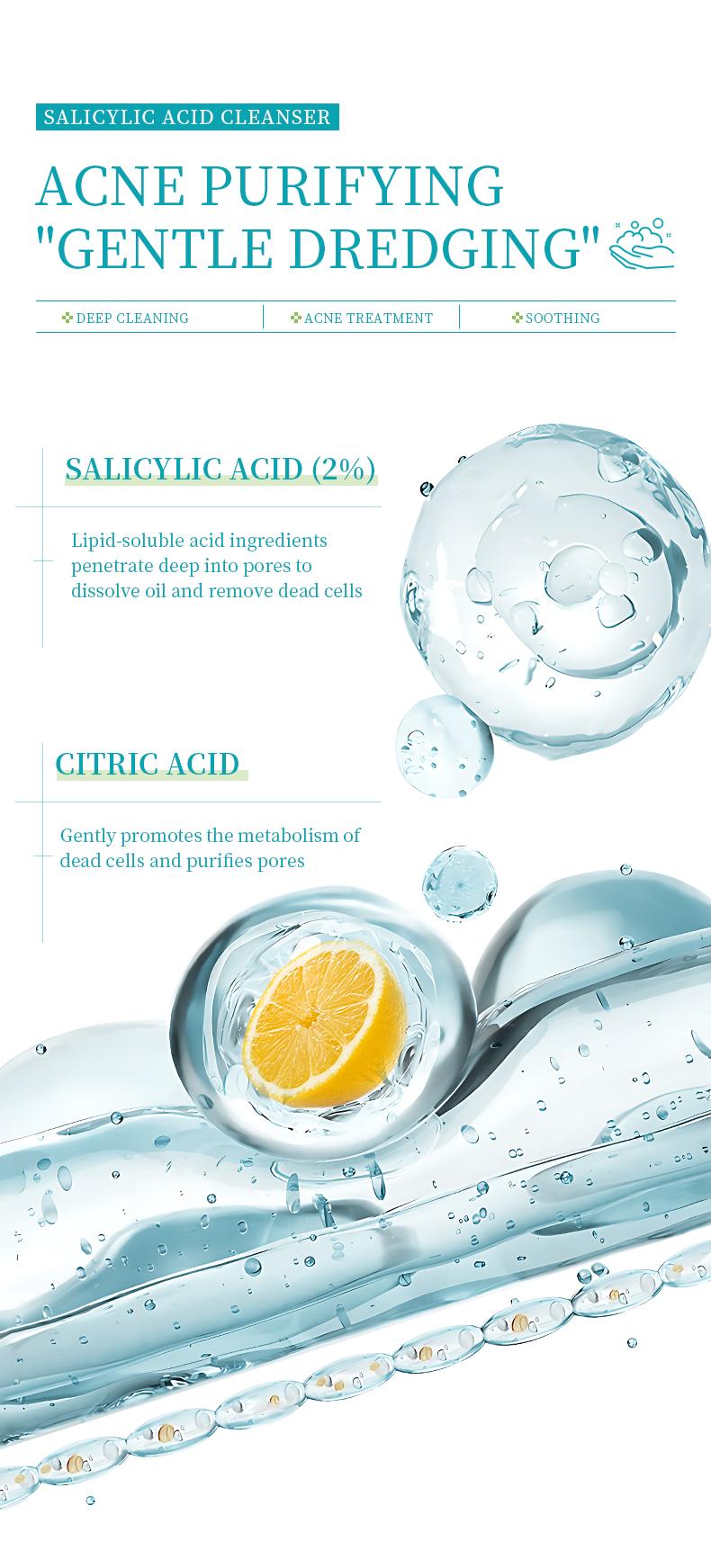 2% Salicylic Acid Cleanser - Hydrating Oil Control Face Wash with Hyaluronic Acid, Niacinamide & Ceramide | Pore Minimizing Acne Cleanser for Oily & Acne Prone Skin, Repairs Skin Barrier, 3.4 fl oz (100ml)