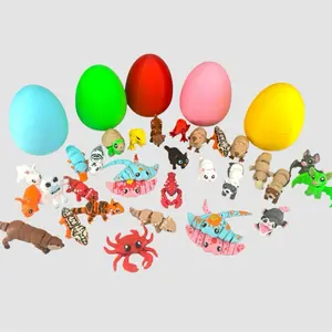 3d Printed Easter Eggs with 6 Mini Flexi Animals