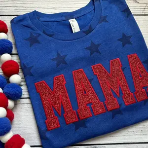Patriotic Mama Glitter Tee