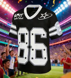 Men’s mesh cutout print drop-shoulder loose jersey