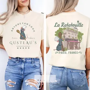 Remy Ratatouille Graphic Tee, Ratatouille Paris Youth Shirt, Little Chef Anyone Can Cook Eurodisney Trio 2-Sided Unisex T-Shirt, Perfect Gift For Men, Women, And Kids