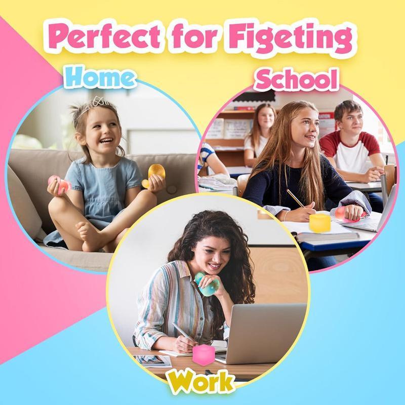 Player Stress Relief Fidget Cube, Gel-Filled Sensory Squishy Toy for Kids and Adults, Anxiety Relief for Home and Classroom boom Cute Gift decompression fidget