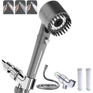Shower Head with Handheld, Shower Heads High Pressure, High Flow Even with Low Water Pressure-Hand Held Showerhead Set,3 Modes Filtered Showerhead with 59″Replacement Hose/Bracket/Cotton Filters