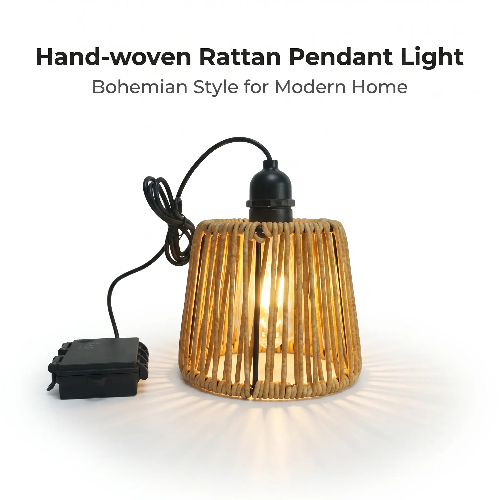 LED Rattan Pendant Light, Energy-Saving Farmhouse Indoor Lamp For Living Room Home Decoration  solar  Light  Lamps  road lamp