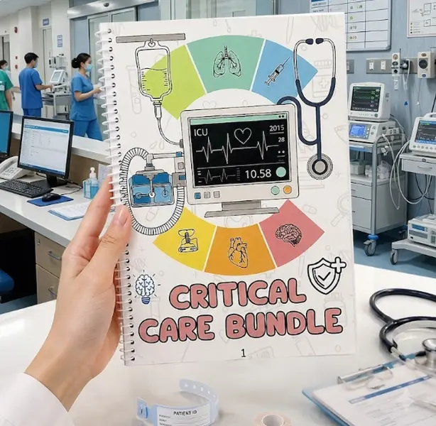 Critical Care Nursing Bundle: ICU Study Guide with 115+ Pages, 40+ Essential Topics & Bonus Flashcards