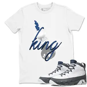 Unisex T-shirt To Match Sneakers  Jordan 9 Flint Grey "French Blue" - 3D King . 100% Cotton for Casual Wear. Comfortable Summer Unisex T-Shirt to match Jordan Sneaker. Streetwear Style. urban outfitters