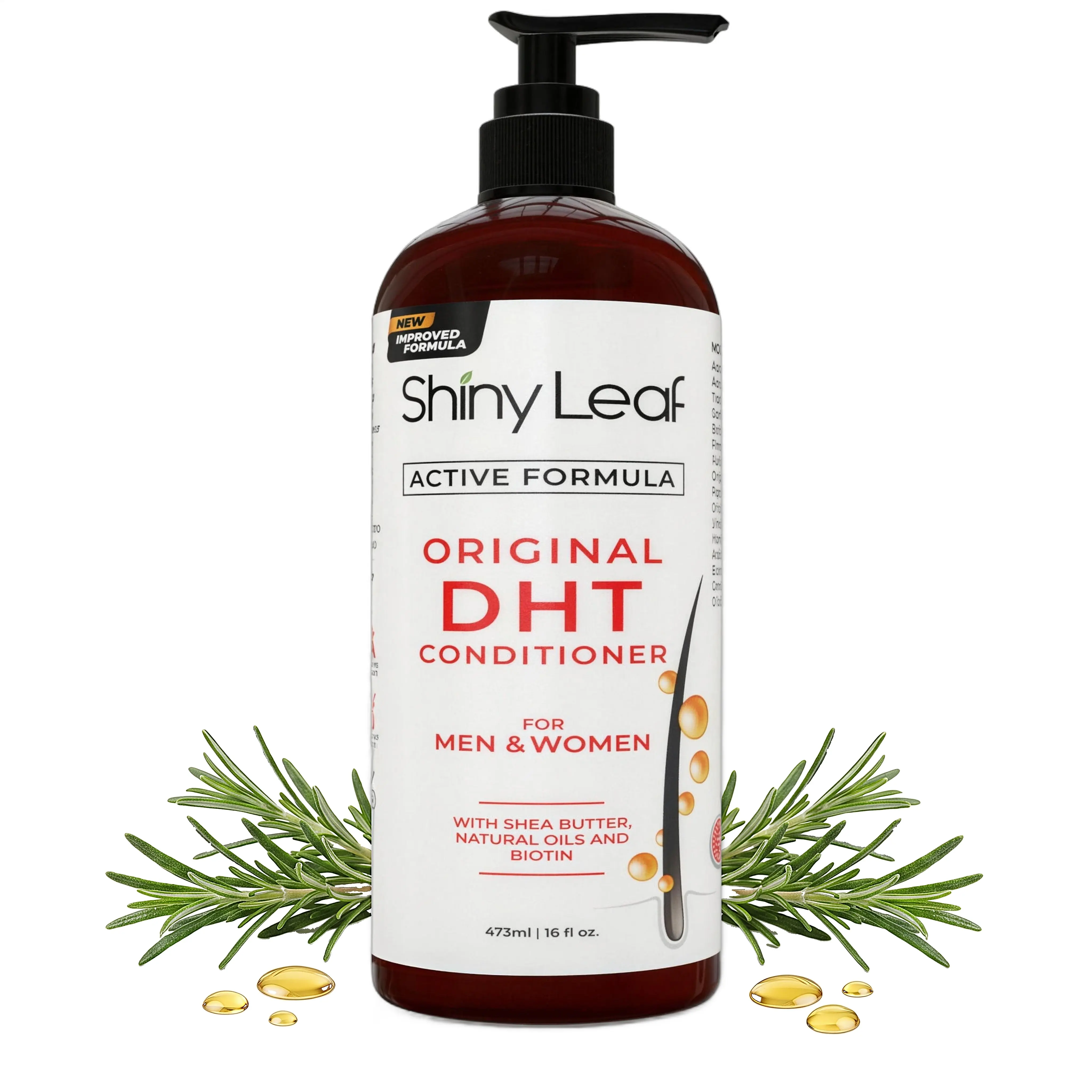 DHT Blocker Hair Loss Conditioner 16oz Active Formula with Biotin by Shiny Leaf