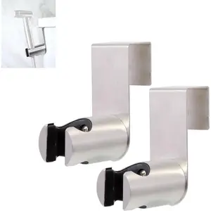 2 count Stainless Steel Bidet Sprayer Holder, Handheld Bidet Sprayer Hanger Hook for Toilet  Brushed Nickel