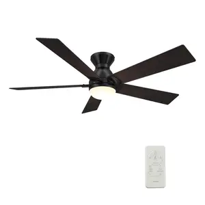ASCENDER 52 inch 5-Blade Flush Mount Smart Ceiling Fan with LED Light & Remote