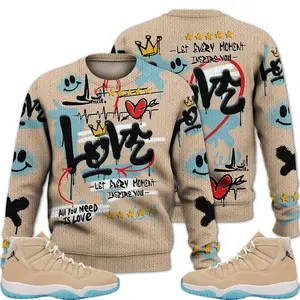 11 H-Town Ugly Sweater, Retro H Town 11s Outfits Shirt, Happy Love Beats Graffiti Streetwear Unisex Sneaker Matching Shirts