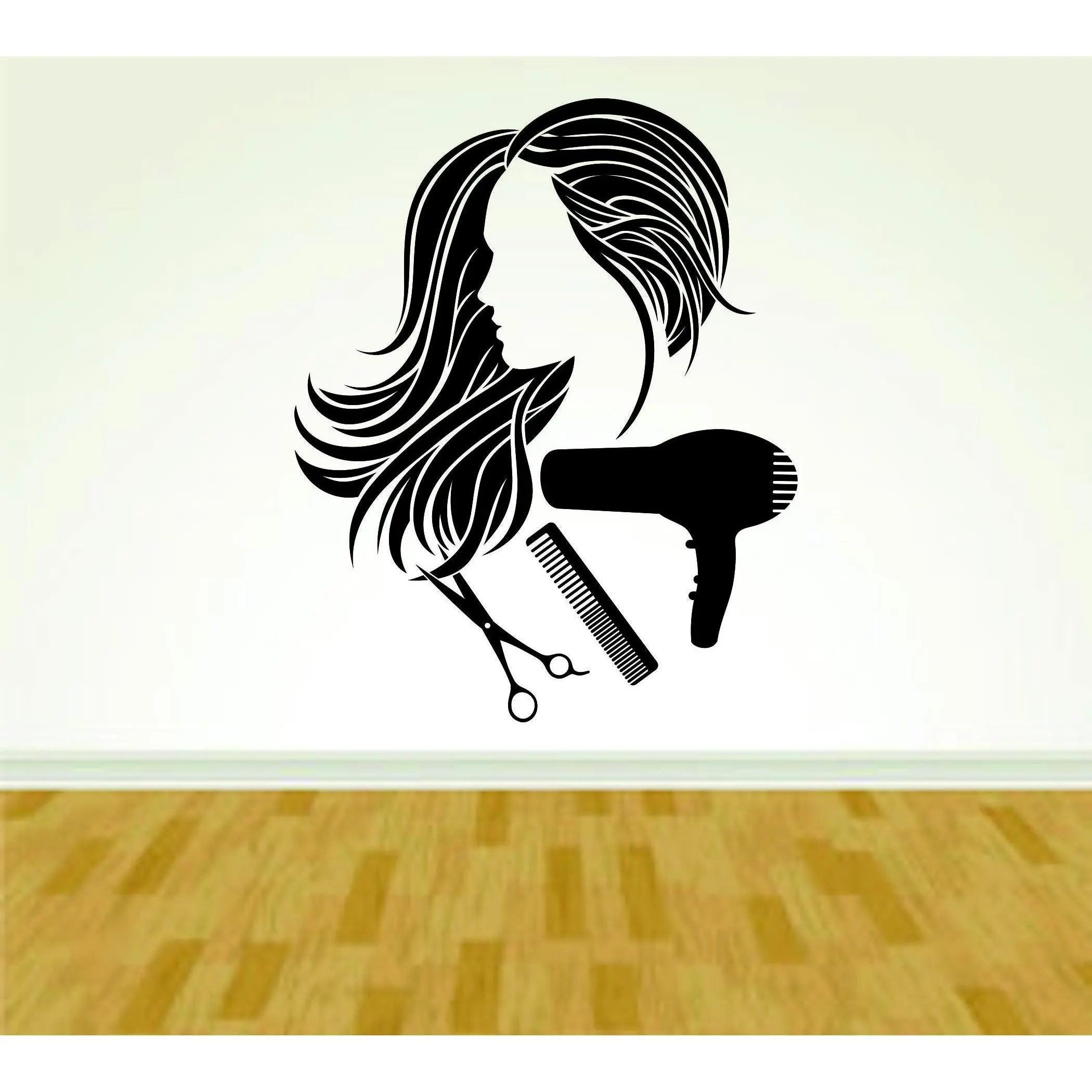 Hair Salon Store Business Logo Version 103 Decal Sticker Wall Boy Girl HairSalon02OCC4 22 1/2x28