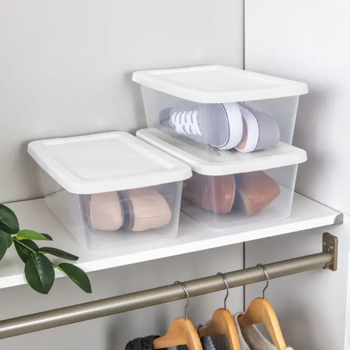 10-Pack Small Clear Storage Bins – 6 Qt Plastic Containers with Snap-On Lids