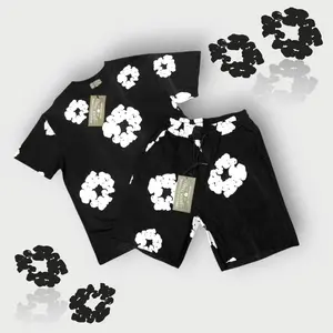 Athletic Shorts Fashion Print Men's Pant,NEW Stretchy Wide Leg Shorts Y2k American Street Hip-Hop Trendy Hoodie,Daily Casual Denim Design Woman Track Kapok Foam Printing Menswear Cotton Wreath New Style Floral