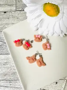 Enchanted Piglets Polymer Clay Dangle Earrings | Handmade & Hypoallergenic