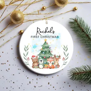 Personalized Baby's First Christmas Ornament: Custom Ceramic Bauble