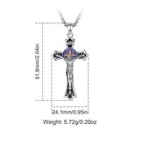 Dainty Black Enamel Craft Crucifix 24" Box & Rope 