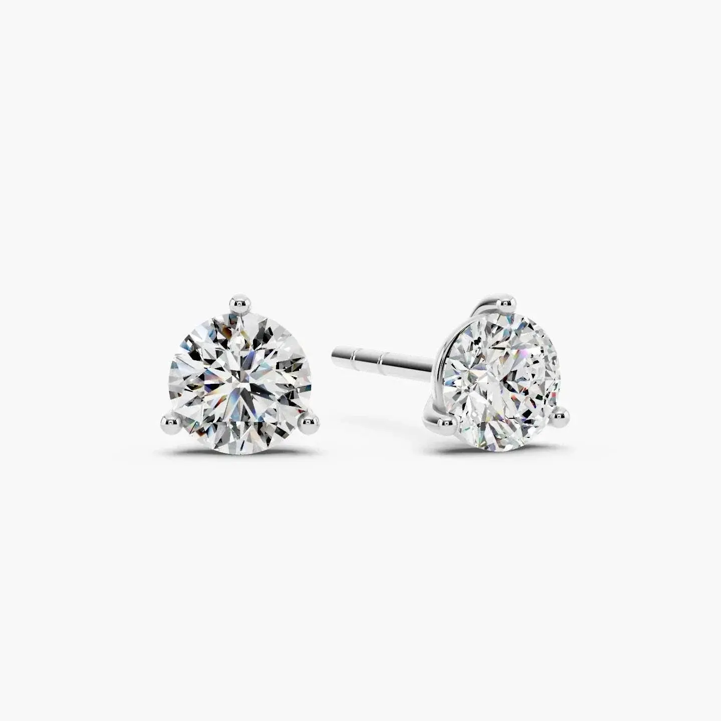 1 Carat Lab Grown Diamond Studs Sterling Silver