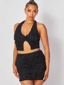 Ruffled 2 Piece Mini Skirt Set Festival Y2K women