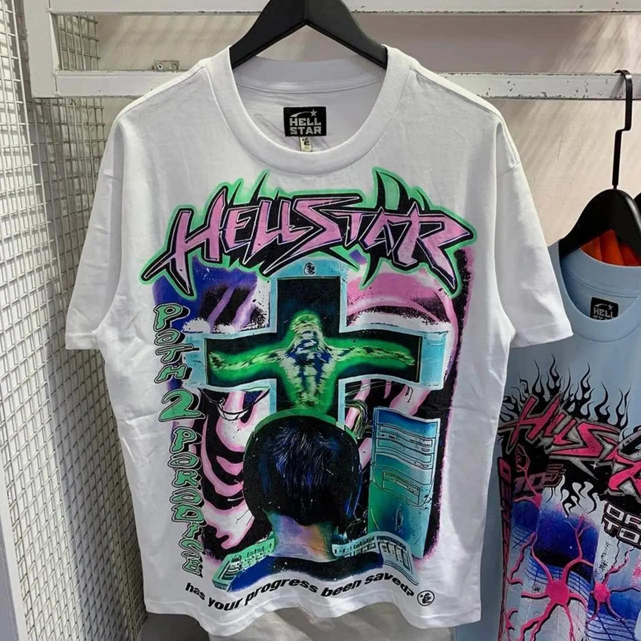 Hell-star Online Y2K Aesthetic T Shirt, Harajuku Tee, Goth Punk T-Shirt, Alternative Clothing, Y2k Graphic Shirt, Unisex Shirt, Cotton Shirt, Vintage Shirt, Crewneck Shirt, Streetwear, Oversized T-Shirt BQI
