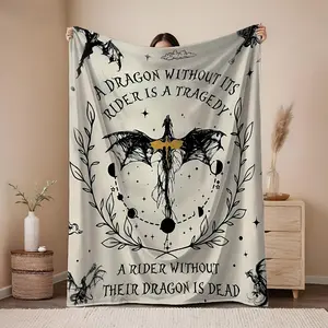 Star Dragon Flannel Blanket, Vintage Fantasy Pattern, Slogan Print Blanket, Warm Comfortable, Perfect for Bedroom Sofa, Couple Home Essential, Winter Heating, Flannel Throw Blanket