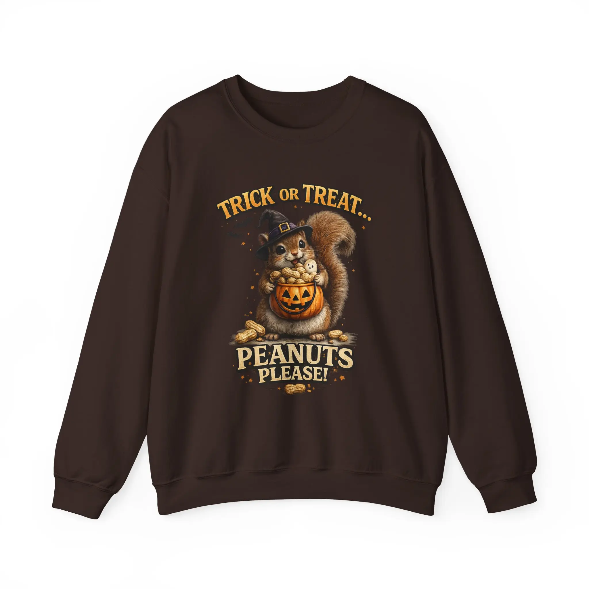 Trick or Treat Squirrel Peanuts Please Sweatshirt | Halloween Fall Crewneck