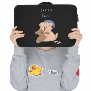 Kawaii Puppy Laptop Sleeve with Teddy Bear – Cute Dog Cartoon Shockproof Laptop Case for MacBook AirPro