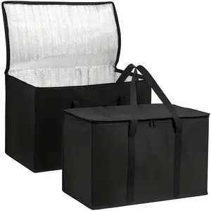 XL/Large Insulated Bag: Keeps Food Hot or Cold for Several Hours Outdoors - Camping Grocery Bag, Soft Cooler Bag, Pizza Insulator, Lightweight and Durable Zipper. Avoid Direct Contact with Food