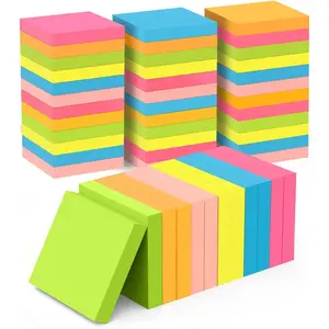 Sticky Notes 3x3 Inches, Self-Stick 48 Pads Bulk, 100 Sheets/Pad, 6 Bright Colors, Adhesive Notes for , School, Office, Use  Walls, Doors, Windows