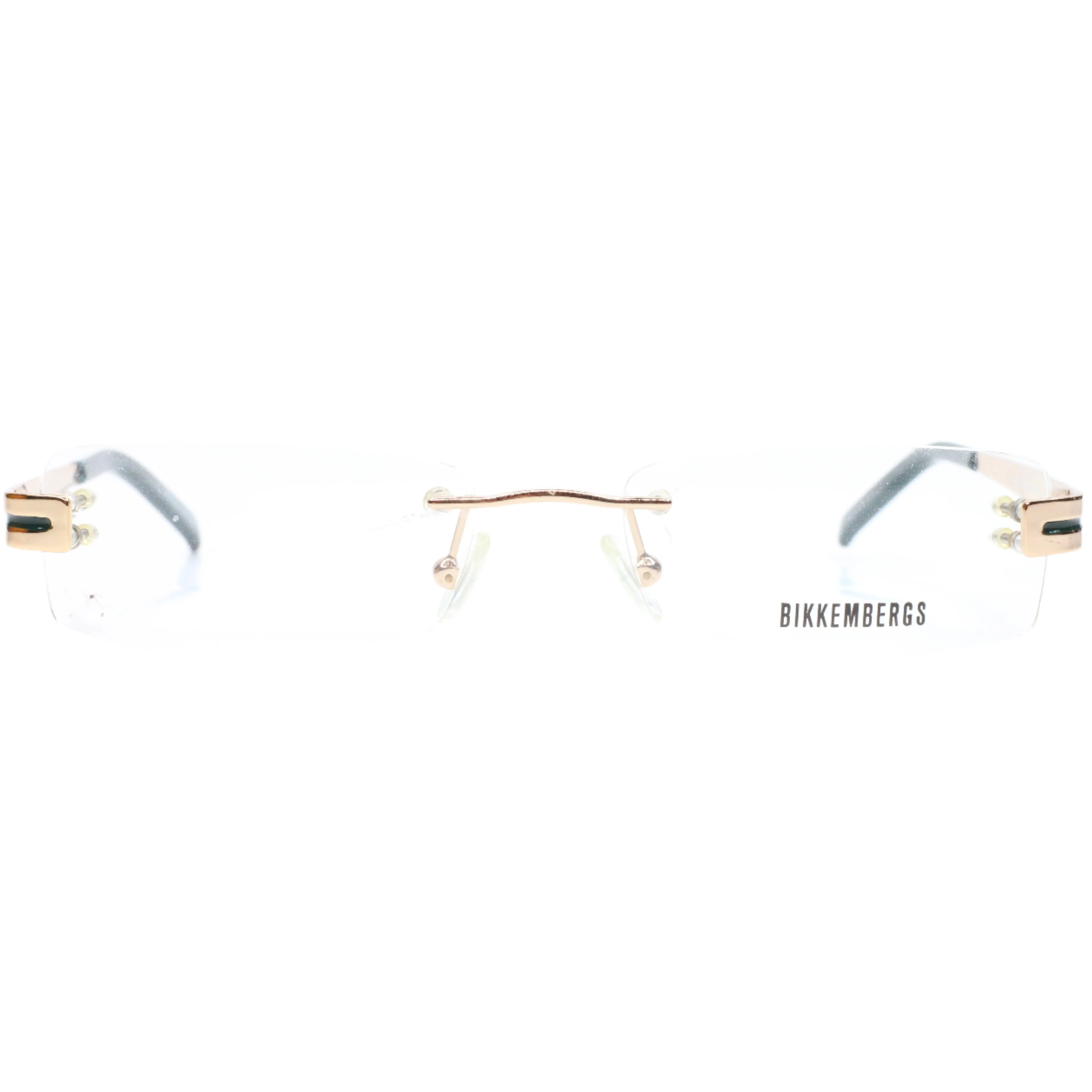 Bikkembergs BK08704 Gold Dark Green Rimless Luxury Italy Eyeglasses