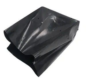 HK Gardening 2pks 5 gallon Plastic Grow Bags/25pcs Black -Poly Plant Pots Soil Root Containers PE Grow Bag