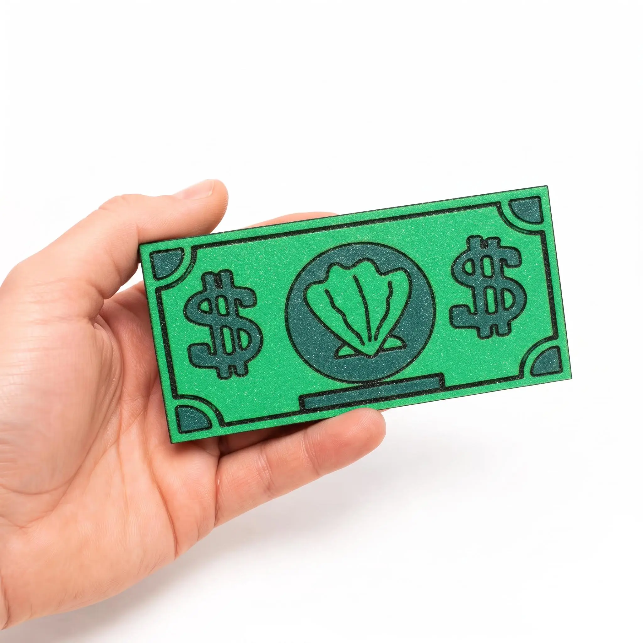 Shell Dollar Tap to Pay Dollar Bill Card Holder – 3D Printed Contactless Money Wallet, Funny Gag Gift & Stocking Stuffer