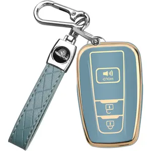 for Toyota 4Runner Key Fob Cover with Keychain Compatible with 2016-2024 RAV4 Camry Prius Prado Highlander Avalon