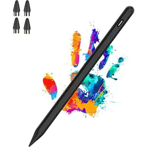 Stylus Pens for Touch Screens Rechargeable Tablet Pen POM Tip  iPad Pencil Stylus Pen for iPad/Pro/Air/Mini/ and Other Smartphone Device-Black