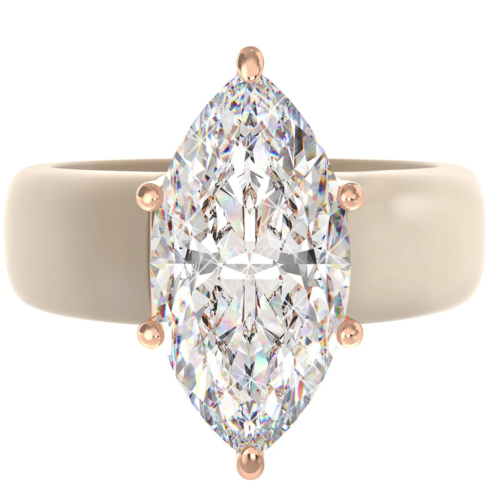 Silicone Ring for Women – 14×7 mm Marquise Cut CZ | Patent-Pending Design - Rinfit GlowStone Collection