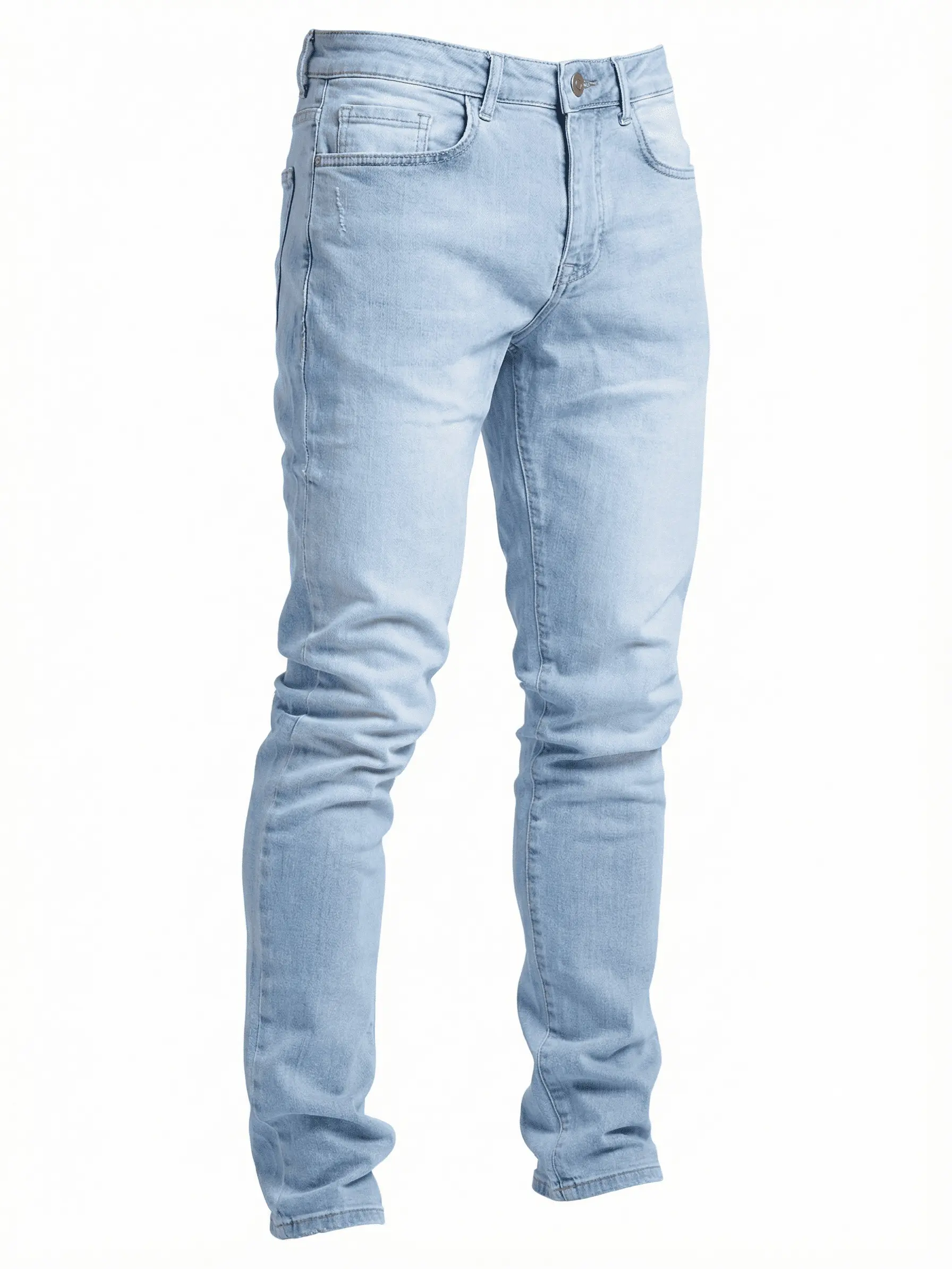 Men's Slim Fit Washed Jeans Straight Tapered Street Style Light Blue Fashionable Slim Fit DenimPants Y2K Hip Hop Slim Fit Jeans Perfect for Casual Outings Hangouts Parties Vacations Streetwear Versatile Style