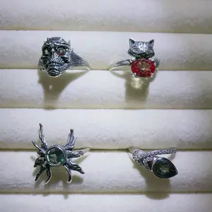 <PingEast Jewerly>Alexandrite Rings----925 Silver Natural Alexandrite Rings | Unique Vintage-Style Designs