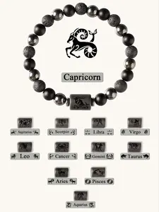 12 Constellation Beaded Crystal High Quality Bracelet, Handmade Obsidian Vintage Luxury Design, Perfect Gift for Friends Birthday, Zodiac Bracelet