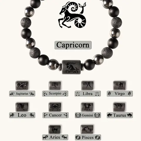 12 Constellation Beaded Crystal High Quality Bracelet, Handmade Obsidian Vintage Luxury Design, Perfect Gift for Friends Birthday, Zodiac Bracelet, Crystal Bracelets