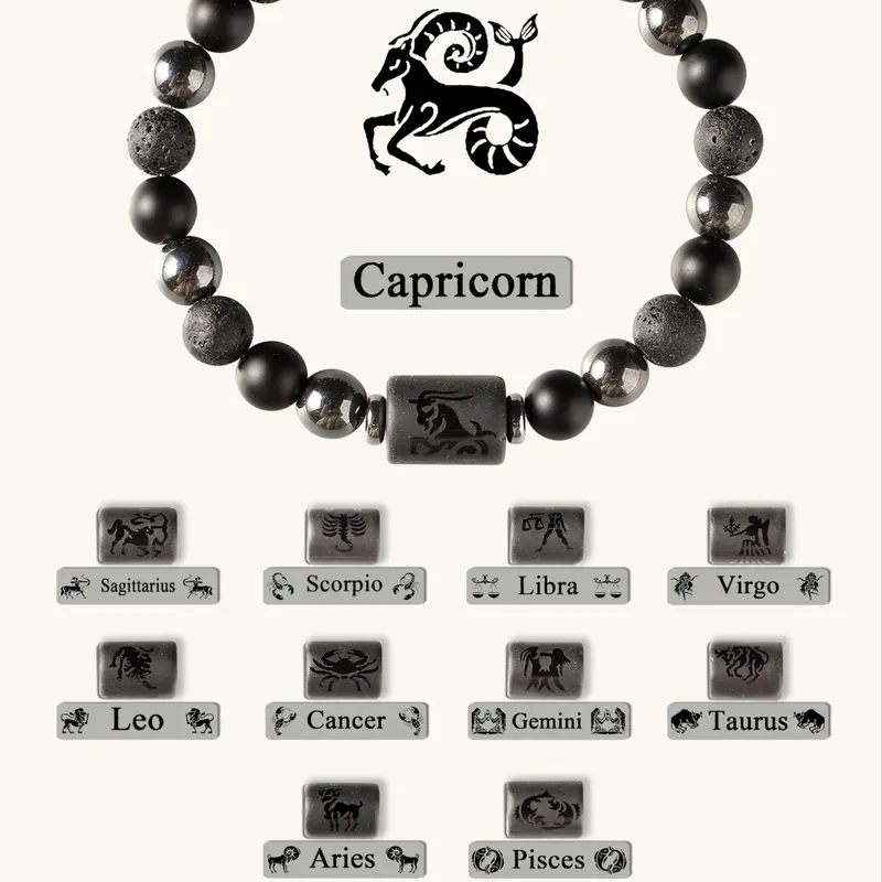 12 Constellation Beaded Crystal High Quality Bracelet, Handmade Obsidian Vintage Luxury Design, Perfect Gift for Friends Birthday, Zodiac Bracelet, Crystal Bracelets