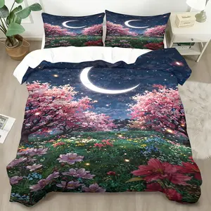 2/3 Pcs Cloud Meadow Bedding Duvet Cover Set,1 Smooth Moist Duvet Cover&1/2 Pillowcases (no filler),Tough Soft Skin-friendly,Fits Niche Homestay/Literary Bedroom/High-end Apartment,Ideal for Travel Bloggers/Literary Room Texture Duvet Cover Set