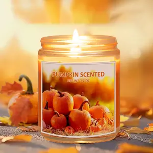Fall Candle, Pumpkin Scented Candle, 7.2oz Jar Candle Gifts for Women Men, Fall Autumn Candles for Home Scented, Soy Wax Candle Over 50 Hours of Burn Time, Unique Gift for Friend Family Coworker